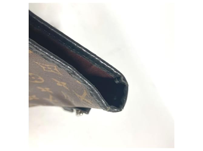 Borsa Davis Monogram Macassar Louis Vuitton Marrone Nero - vista 9