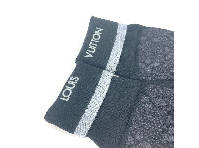 Louis Vuitton Gong Mai Monogram Eclipse Handschuhe Braun Schwarz - Ansicht 4