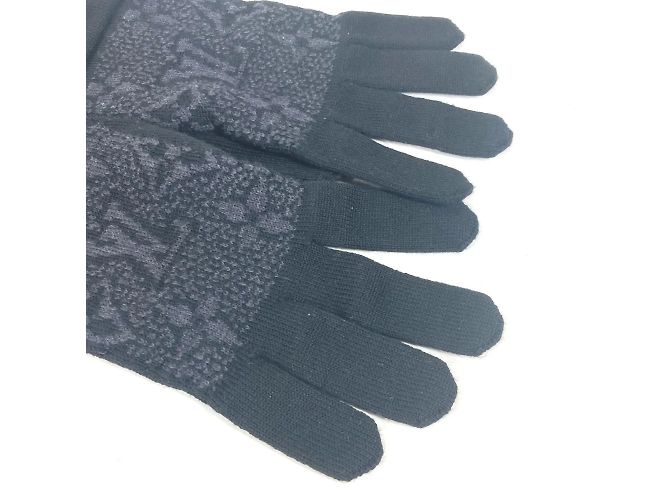 Louis Vuitton Gong Mai Monogram Eclipse Handschuhe Braun Schwarz - Ansicht 5