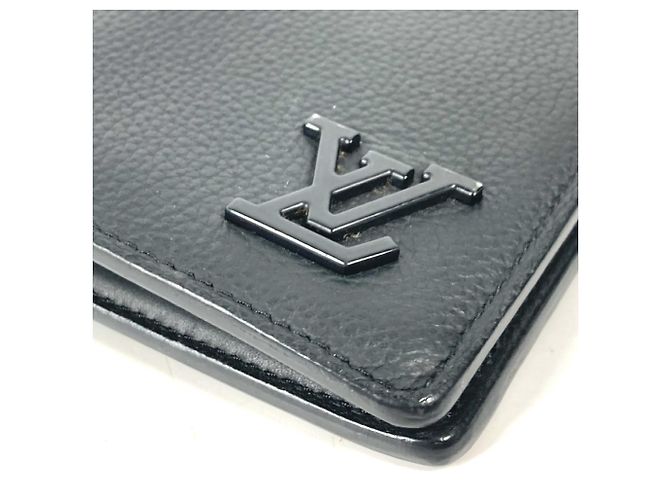 Cartera larga de piel negra Louis Vuitton Negro - vista 4