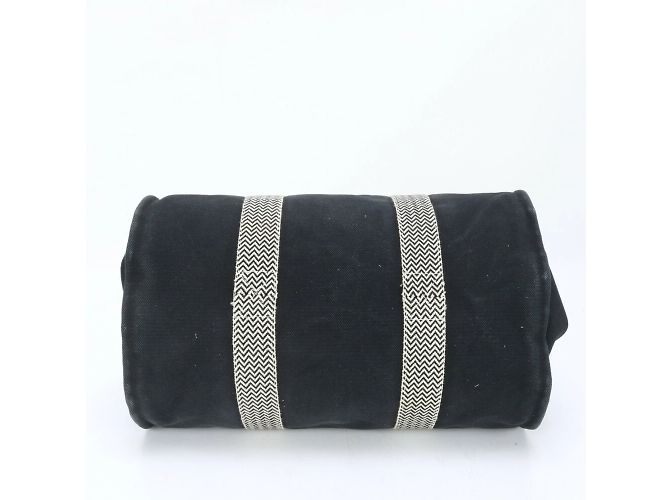 Hermès Hermes Cannes MM Leder-Canvas-Tote-Bag Schwarz - Ansicht 8