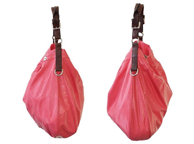 Borsa hobo Mulberry Mitzy in pelle verniciata rosa - vista 5