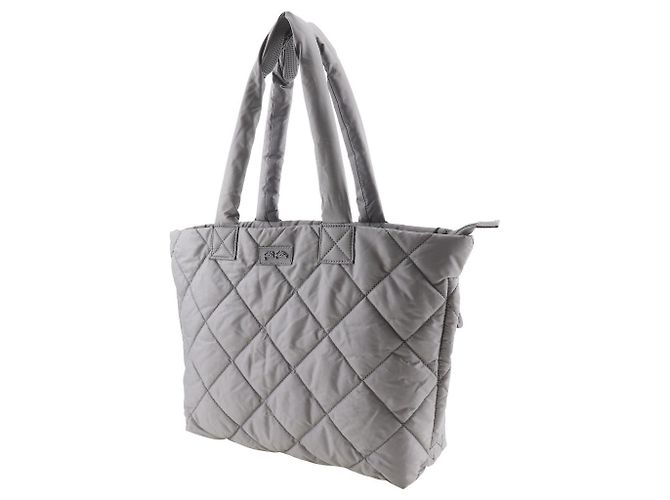 Autre Marque Folli Follie gesteppte Nylon-Tote Tasche grau - Ansicht 2