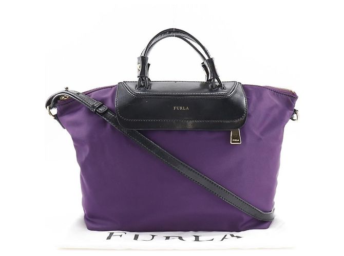 Borsa a spalla 2WAY in nylon Furla viola Porpora - vista 14