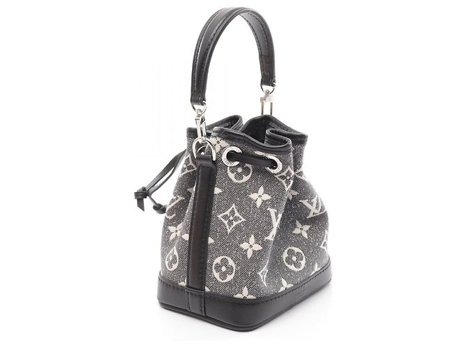 Louis Vuitton Nano Noe Denim Leather Handbag M46449 Grey - view 2