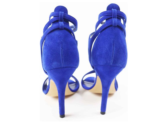 Hermès Sandali in pelle scamosciata HERMES blu 35,5 - vista 3