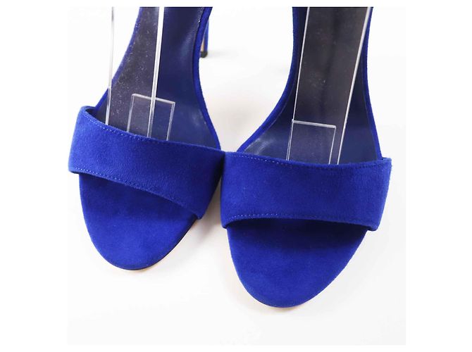 Hermès Sandali in pelle scamosciata HERMES blu 35,5 - vista 6