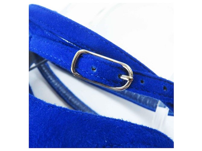 Hermès Sandali in pelle scamosciata HERMES blu 35,5 - vista 7