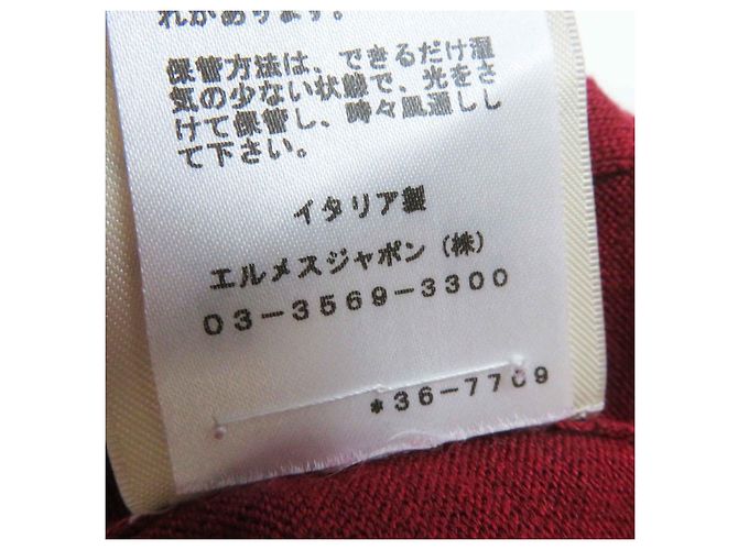 Hermès Chaqueta de punto de seda y algodón Hermes para mujeres Burdeos - vista 10