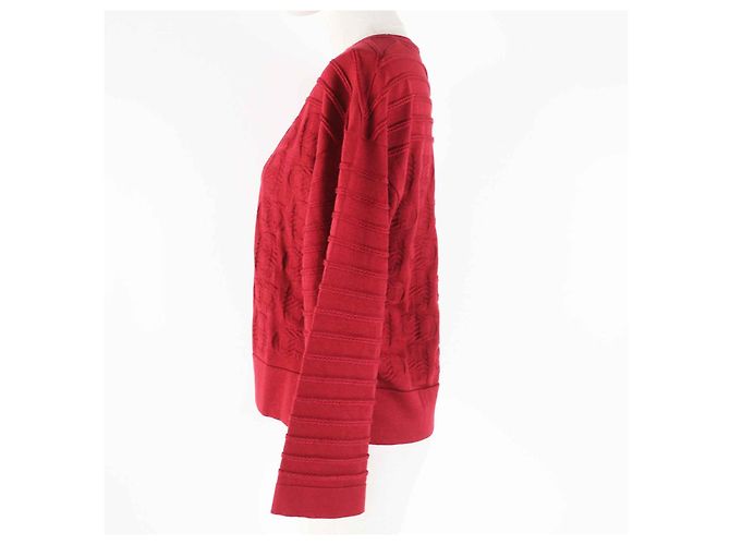 Hermès Chaqueta de punto de seda y algodón Hermes para mujeres Burdeos - vista 3