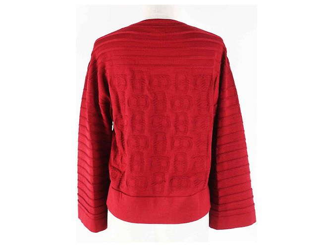 Hermès Chaqueta de punto de seda y algodón Hermes para mujeres Burdeos - vista 4