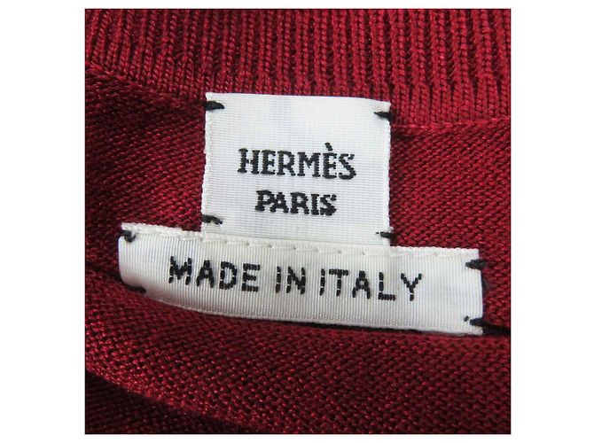 Hermès Chaqueta de punto de seda y algodón Hermes para mujeres Burdeos - vista 6