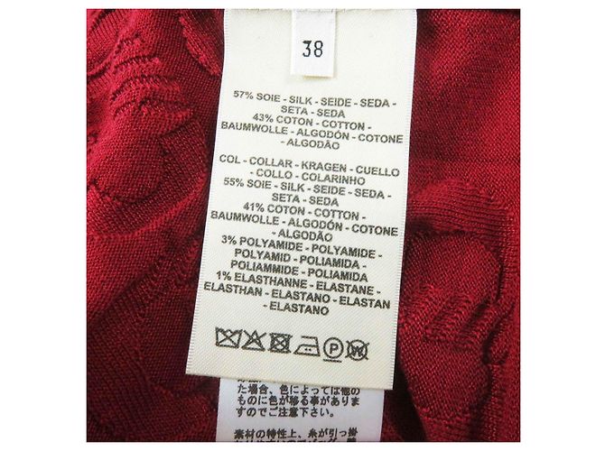 Hermès Chaqueta de punto de seda y algodón Hermes para mujeres Burdeos - vista 7
