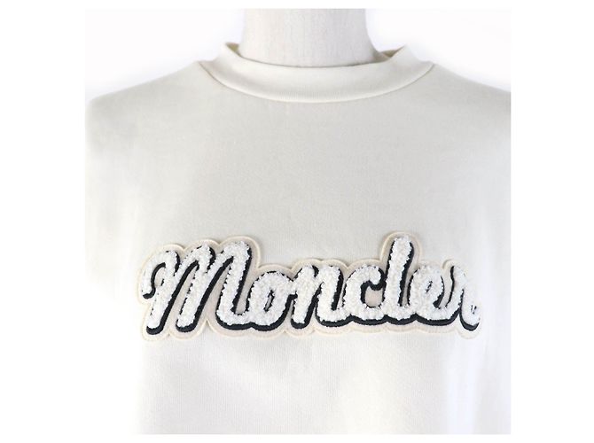 Moncler FELPA Oversized Sweatshirt Elfenbein S Roh - Ansicht 4