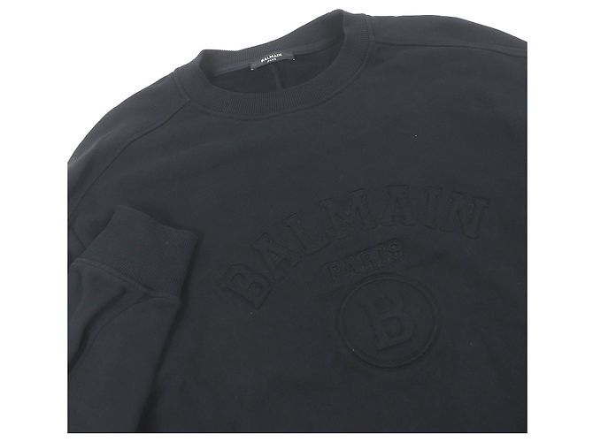 Schwarzer Sweatshirt mit Rundhalsausschnitt und geprägtem Balmain-Logo S - Ansicht 2