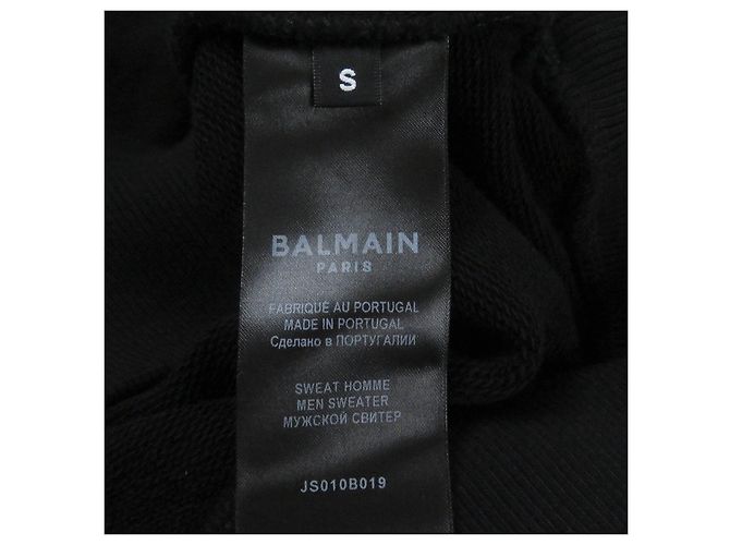 Schwarzer Sweatshirt mit Rundhalsausschnitt und geprägtem Balmain-Logo S - Ansicht 6