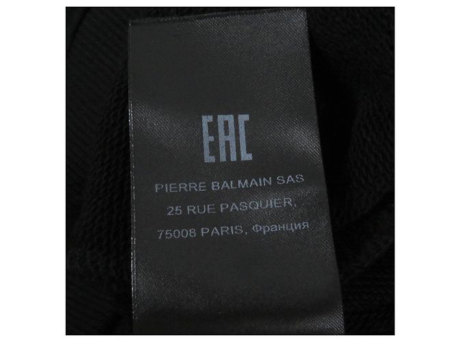 Schwarzer Sweatshirt mit Rundhalsausschnitt und geprägtem Balmain-Logo S - Ansicht 8