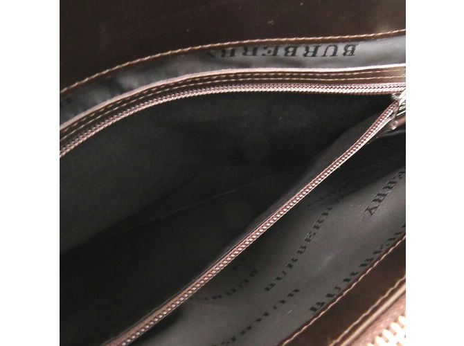 Burberry Nova Check Canvas Leder Handtasche Beige Dunkelbraun - Ansicht 10