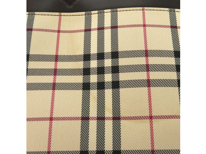 Burberry Nova Check Canvas Leder Handtasche Beige Dunkelbraun - Ansicht 11