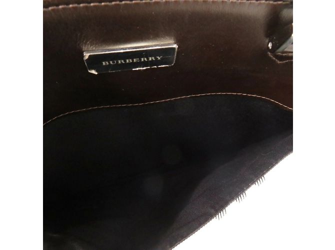 Burberry Nova Check Canvas Leder Handtasche Beige Dunkelbraun - Ansicht 7