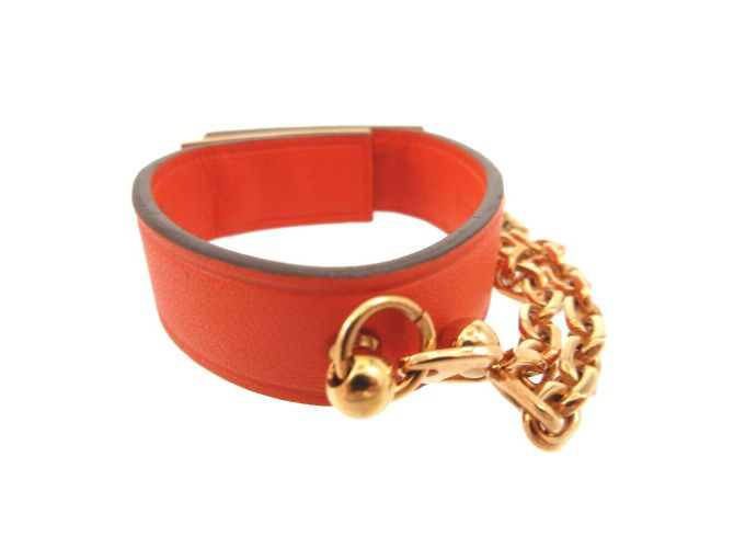 Portachiavi guanto Kelly di Hermès D'oro Arancione - vista 3