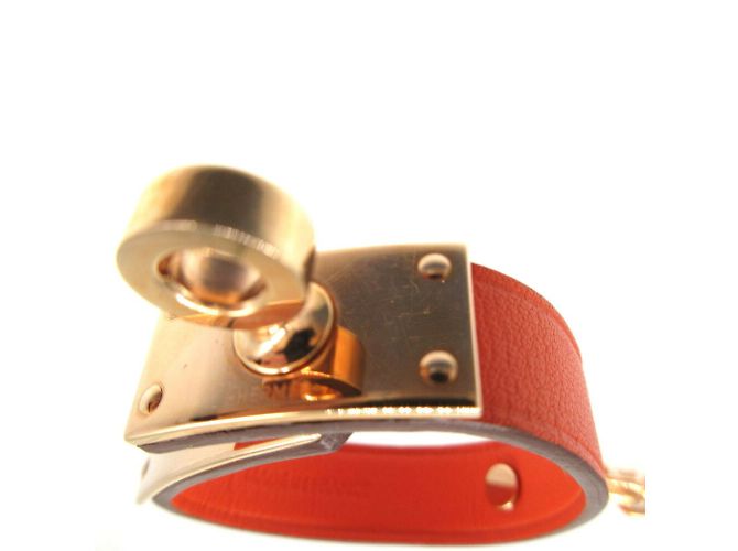 Portachiavi guanto Kelly di Hermès D'oro Arancione - vista 6