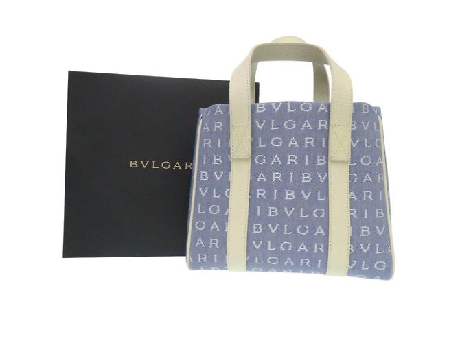 Bulgari Borsa Tote Bvlgari Mania Blu Crudo - vista 3