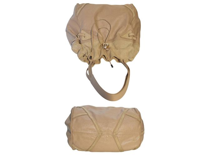 Bolsa hobo See by Chloé em couro e camurça bege - vista 3