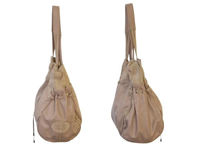 Bolsa hobo See by Chloé em couro e camurça bege - vista 5