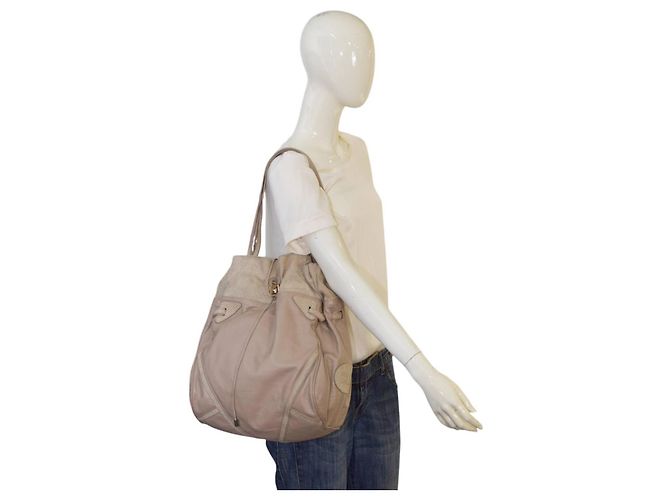 Bolsa hobo See by Chloé em couro e camurça bege - vista 9