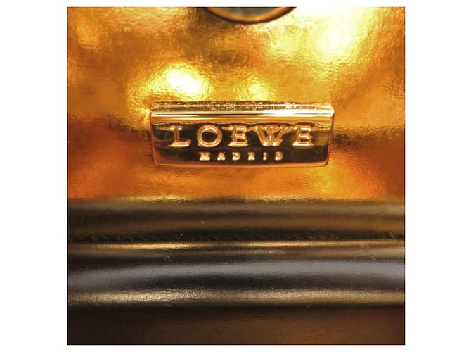 Borsa Loewe Anagram in suede/pelle nera Nero - vista 10