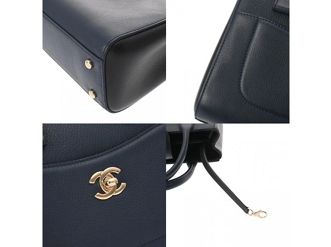 Borsa a mano Chanel Neo Executive Tote Nero Blu navy - vista 11