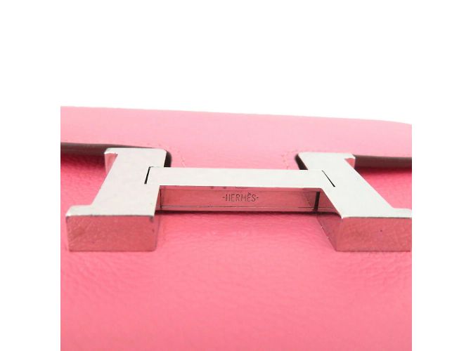Hermès Portafoglio compatto Hermes Constance C Stamp Evercolor Rose Azalee Pink Rosa - vista 6