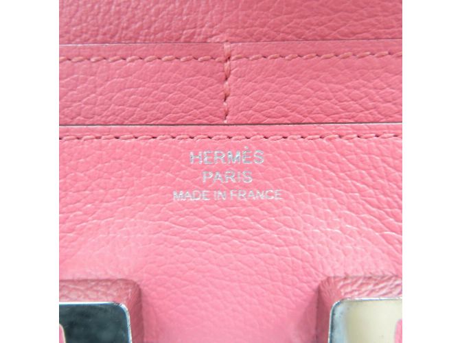 Hermès Portafoglio compatto Hermes Constance C Stamp Evercolor Rose Azalee Pink Rosa - vista 8