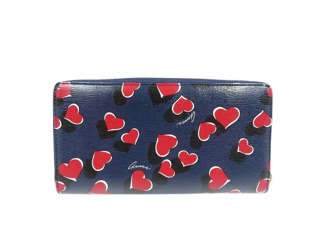 Gucci Heart Leder Langbörse Schwarz Rot Marineblau - Ansicht 3