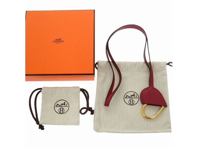 Hermès Portachiavi Hermes Au Coeur du Faubourg Swift Rouge Grenat - vista 3