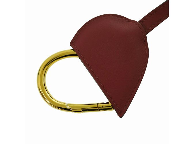 Hermès Portachiavi Hermes Au Coeur du Faubourg Swift Rouge Grenat - vista 4