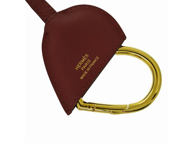 Hermès Portachiavi Hermes Au Coeur du Faubourg Swift Rouge Grenat - vista 5