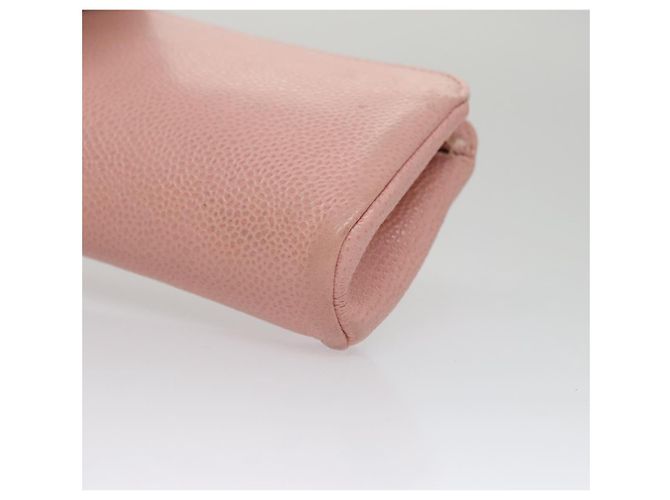 Pochette CHANEL Pelle Caviar Rosa Oro CC Auth 101855 D'oro - vista 14