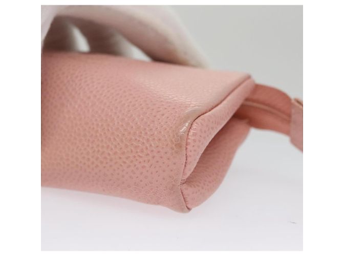 Pochette CHANEL Pelle Caviar Rosa Oro CC Auth 101855 D'oro - vista 16