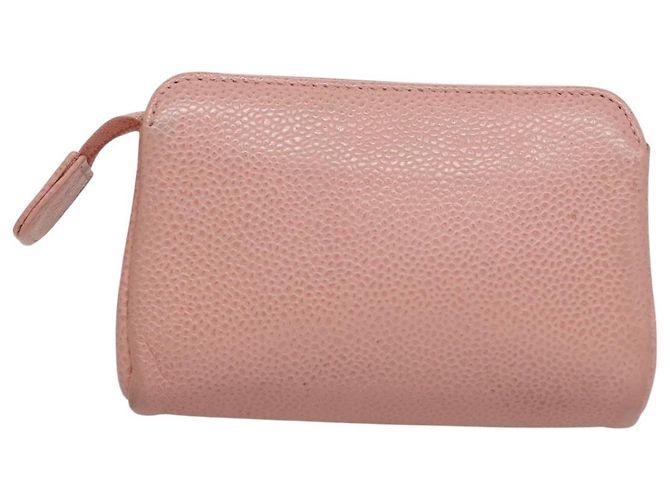 Pochette CHANEL Pelle Caviar Rosa Oro CC Auth 101855 D'oro - vista 2