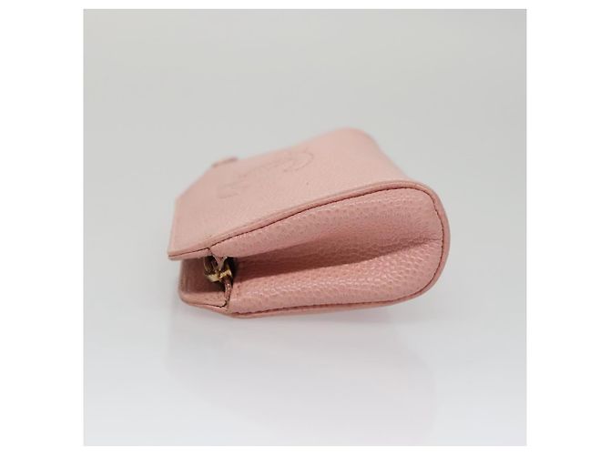 Pochette CHANEL Pelle Caviar Rosa Oro CC Auth 101855 D'oro - vista 3