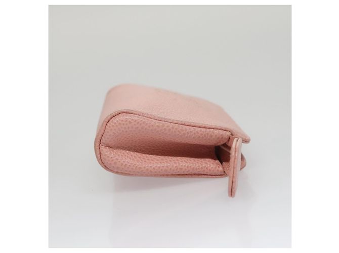 Pochette CHANEL Pelle Caviar Rosa Oro CC Auth 101855 D'oro - vista 4
