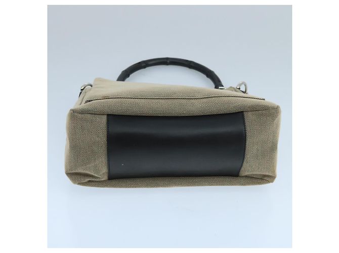 Borsa a Mano GUCCI Bamboo Outlet Tela Beige 35692 Auth ep6849 - vista 5