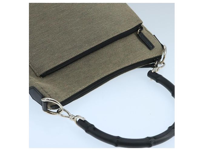 Borsa a Mano GUCCI Bamboo Outlet Tela Beige 35692 Auth ep6849 - vista 6