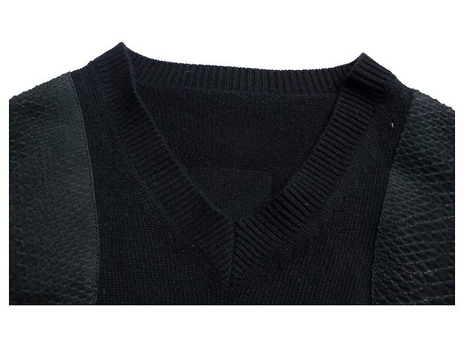 Philipp Plein, pull noir avec des patchs de serpent - vue 5