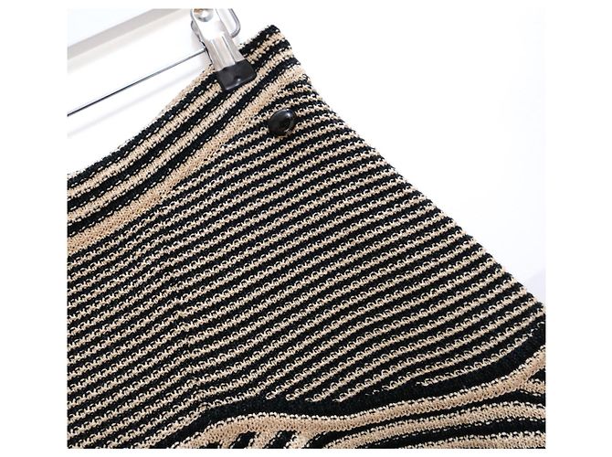 Falda acampanada de punto de papel/algodón/seda de Chanel Resort 2015 Beige - vista 3
