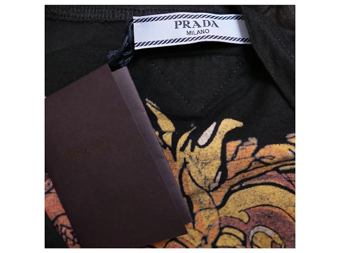 Camiseta con estampado de piña Prada Primavera 2011 Negro Multicolor - vista 5