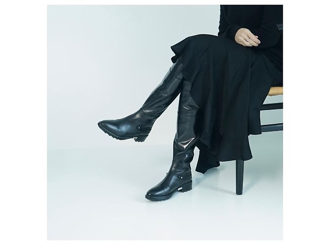 Botas de montar de cuero negro Cesare Paciotti - vista 2
