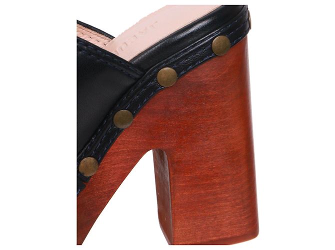 JACQUEMUS - Jacquemus clogs in black leather (size 37) - view 4